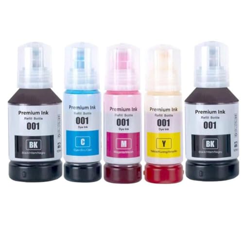 Cartucho de tinta 001 pack de recarga compatible con L14150 L6191 L6270 5 piezas