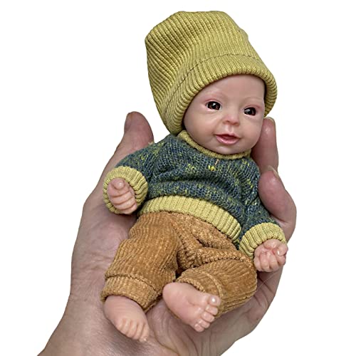 PW TOOLS Muñecas De Bebé Reborn De Silicona para Niños De Cuerpo Completo, Mini Muñecas De Bebé Reborn De 6 Pulgadas, Muñecas De Bebé Recién Nacido, Muñeca De Bebé De Silicona Suave En Miniatura Cover