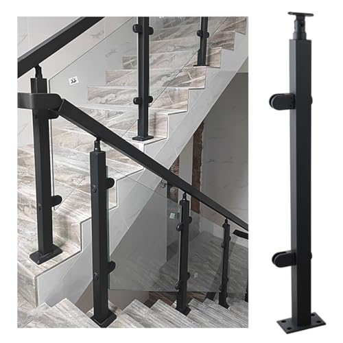 Poteau garde-corps verre en acier inoxydable 110cm de type fin pour escalier de jardin