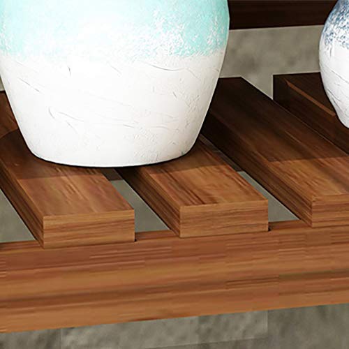 JY&WIN Scaffale per Piante in Legno con Ruota Universale, Scala a 3 Livelli Scaffale per Piante da Fiore Indoor Outdoor Cortile Giardino Patio Balcone Rack di stoccaggio-Bianco 31x12x38,5 (80x31x98 - Image 5