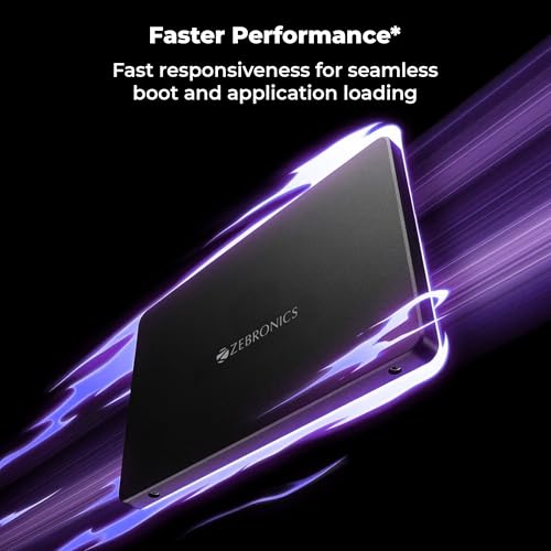 Image of Zebronics 512GB SSD, 2.5 Inch Internal Drive, 550MB /s Read & 500MB /s Write, Faster Than HDD, Low Power Consumption, Silent Operation, S.M.A.R.T Support, High Performance Storage (SD52A)