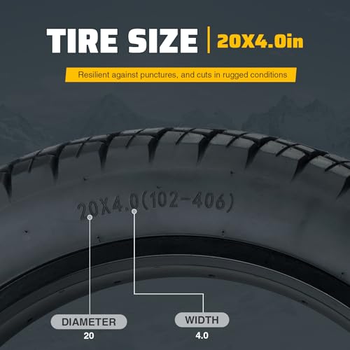 ZUKKA 16/20/26×4.0 E-Bike Tire 2 Pack Fat Tire High