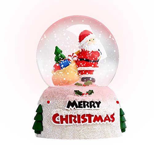 Snow Globe, Color Changing Lighted Crystal Ball, Glitter Water Swirling with Santa Decor, Crystal Ball for Kids
