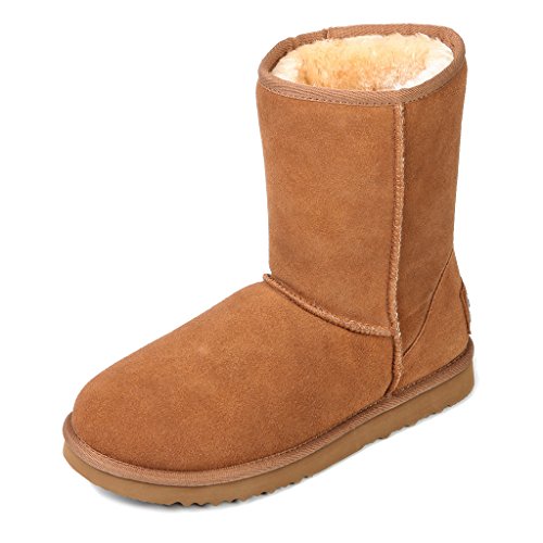 Find the Best Sheepskin Boots for Winter Comfort 11 AUSLAND Genuine Suede Women's Boots Winter Short Boot Snow Boots for women Waterproof 9.5US Chestnut 5125 40EU