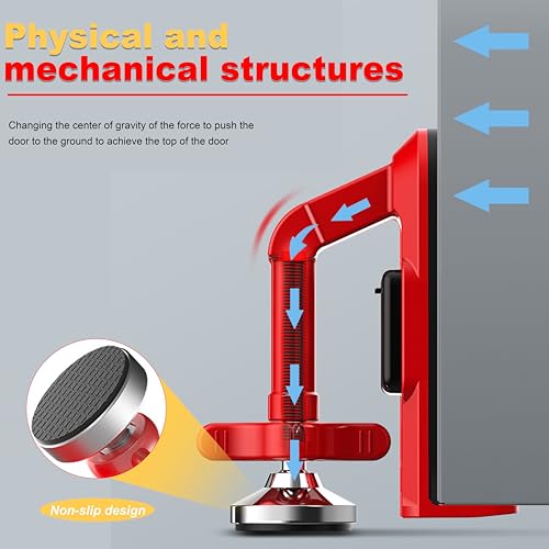 Portable Alarm Door Stopper - 80dB Anti-Theft Security Alarm Door Stoppers for Bottom of Door, Adjustable and Easy to Install for Home, Office, and Travel, Door Security Devices (Red) - Image 3