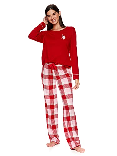 U.S. Polo Assn. 2-Piece Pajamas for Women Set, Long Sleeve PJ Sets for Women, Ladies Sleepwear, Mom Gifts
