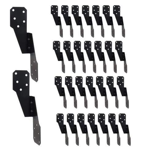 DFgeo(ディーエフゲオ) ネクタイブラケット根太ハンガー - ヘビーデューティハリケーンネクタイ、30パックコーティング、ハリケーンストラップトラス、垂木