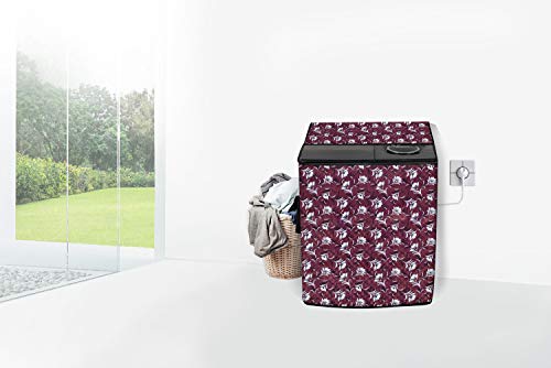 Image of Stylista Washing Machine Cover Compatible for Godrej 12 KG Semi-Automatic Top Loading WSAXISVX1205.0SN3TGPGR, Floral Pattern Magenta