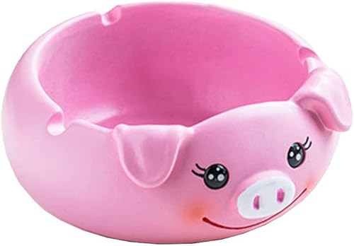 123Arts Cenicero de cerdo de resina de dibujos animados Animal Cenicero Almacenamiento Ornamento decorativo