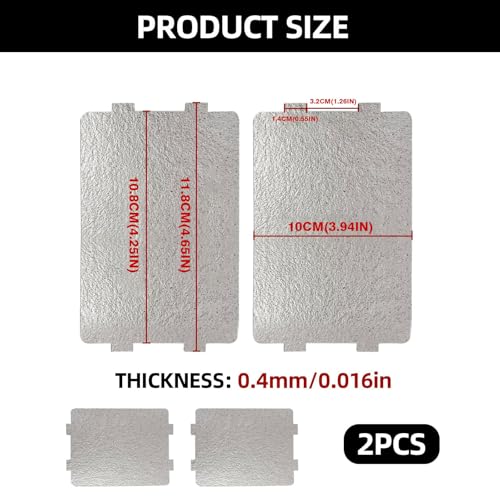 2 Stück Set Universal Mikrowellen Glimmerplatten, Hochtemperaturbeständige Reparaturteile für Hauptküchen-Mikrowellen, Schutz vor Öl & Wasser, Geeignet für Haushaltsgeräte,Mikrowelle