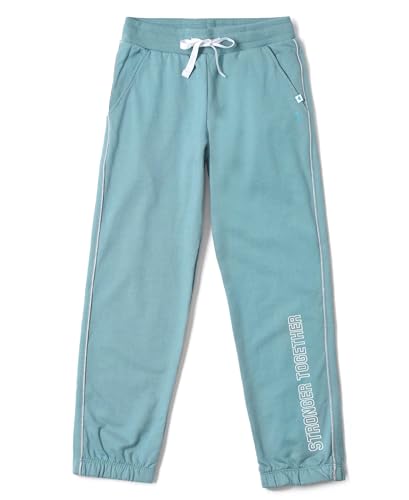 Image of Jockey AG68 Girls Super Combed Cotton French Terry Graphic Printed Relaxed Fit Joggers