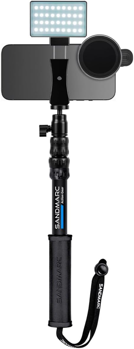 SANDMARC Pole for iPhone: 10-25" Waterproof Extension Selfie Stick for iPhone 14, 13, 12, 11 Pro Max, SE, XS, XR, X, 8 & 7