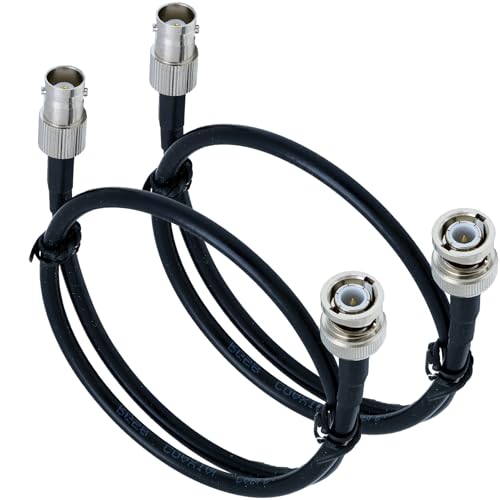 ACONRFTOL 2 pièces Câble coaxial BNC RG58 50 cm Câble d'extension BNC mâle vers femelle SDI Extension à faible perte pour vidéo SDI, caméra de surveillance
