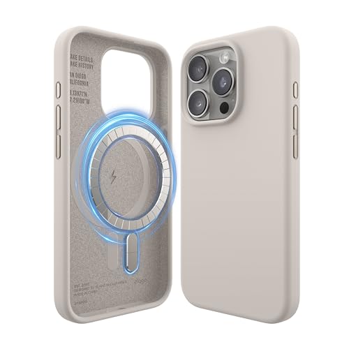 elago Magnetic Silicone Case Compatible with iPhone 15 Pro Case 6.1 Inch Compatible with All MagSafe...