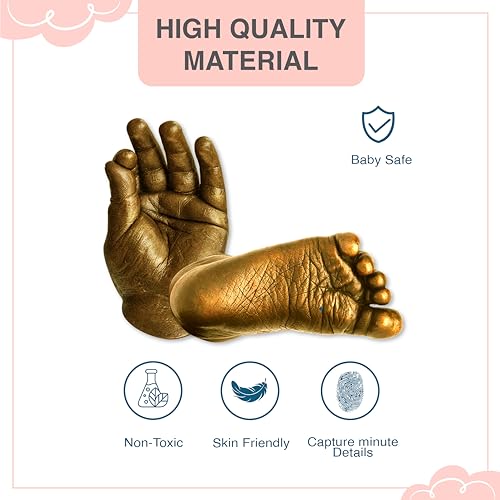Mold Your Memories baby casting kit 1 foot and 1 hand. Hand casting kit baby foot print. baby footprint and handprint kit Perfect baby shower gift for mom to be, gift for pregnant woman (baby 2 cast).