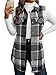 Mina Self Fall Flannel Vest Jackets for Women 2025 Plaid Long Black Tops Fashion Trendy Lightweight Sleeveless Womens Waistcoat Business Casual Winter Women's Vests Blazer Jacket Coat Top Outerwear
