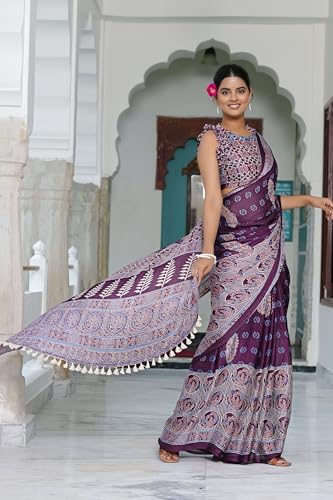 Image of MIRCHI FASHION Saree for Woman | Chiffon Floral Printed Breathable Occasional Sari with Blouse