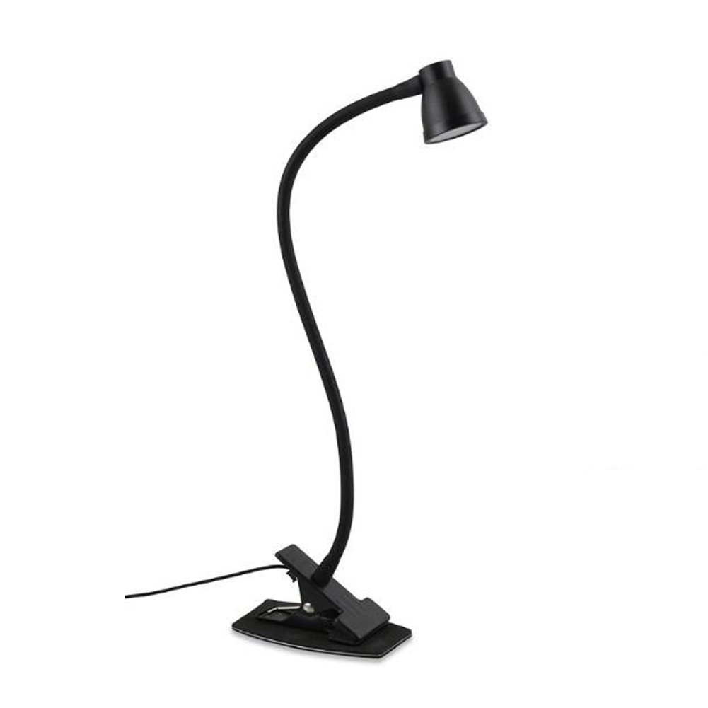 Aolyty Reading Table Lamp Eye-Care 3W LED Flexible Gooseneck with Clamp Hanging Hole Non-Flickering with USB (Black)