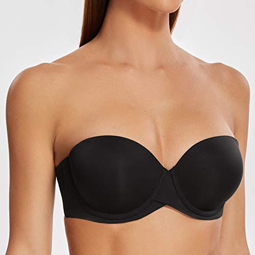 Image of MELENECA Women's Stay Put Padded Cup with Lift Underwire Push Up Strapless Bras