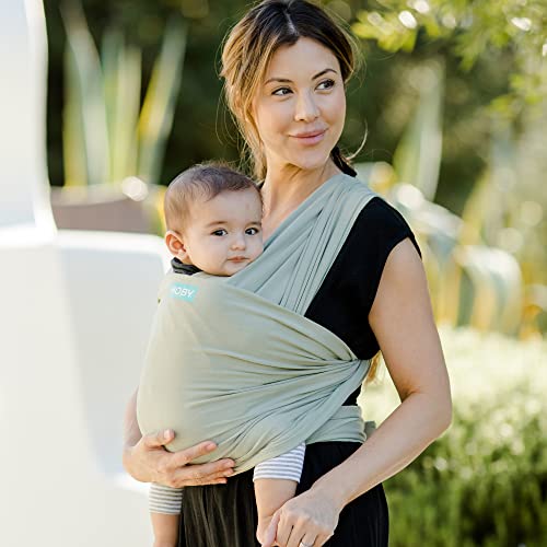 moby baby wrap carrier classic for newborns to toddlers 8-33lbs infant sling carrier lightweight amp hands free design adjustable for all body types pear