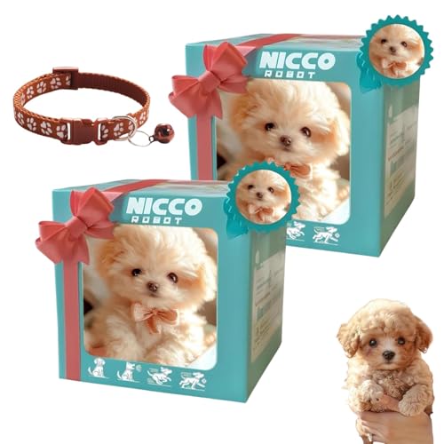 Nicco My Realistic Robot Puppy, 2026 New Upgrade Ai Robot Dog, Interactive Plush Robots Dogs, That Acts Like a Real Dog - Walking, Barking, Tail Wagging for Adults (2pcs-a)
