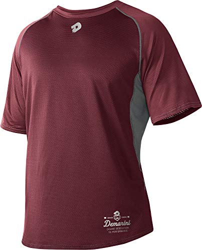 DeMarini Boy s Game Day Short Sleeve Shirt, Maroon, Youth Medium