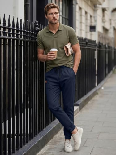 Image of JMIERR Mens Cotton Stretch Joggers Casual Twill Athletic Track Pants