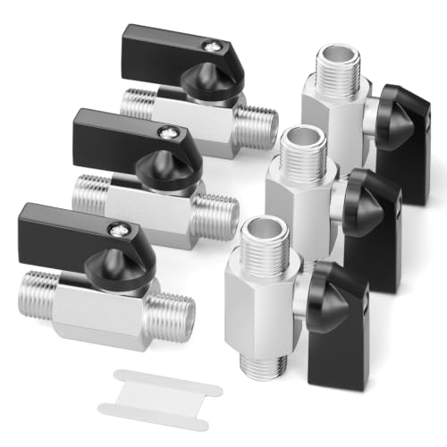 Image of GASHER 6PCS 1 /2 inchMNPT Nickel Plated Brass Mini Ball Valve