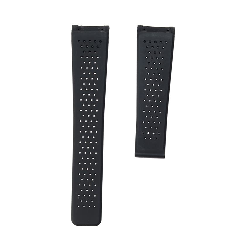 ROUHO 22 mm Noir Résistant à L'Eau Bracelet Silicone Montre Accessoires Montre Bracelet pour T-A-G HE-UE-R CAR-RE-RA AQ-UARA-CER-Noir