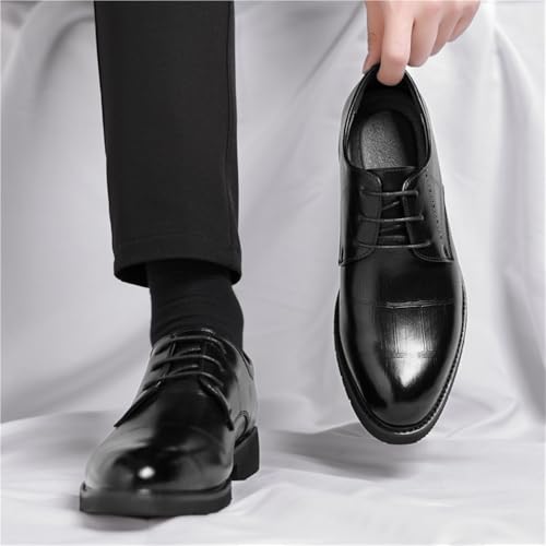 Men's Lace up Dress Shoes Genuine Leather Oxfords Comfortable Slip Resistant Low Top Business Casual British Style Wedding Footwear3