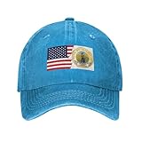 AWESOWE Seal of Milpitas, California and America Baseball Cap for Men Women Hat Adjustable Trucker Hat Golf Dad Hats Blue