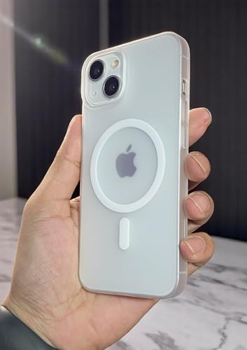 Frosted Transparent Back Cover for iPhone 13/14 | Compatible with Magsafe | Dual Camera Protection | Lightweight & Thin Case for iPhone 13/14 | Frosted Matte Finish Transparent Back Case | - Image 6