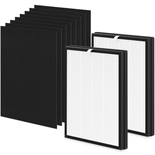 Image of 2 Pack KJ03 Filter Replacement + 8 Washable Pre-Filters | Compatible with Dhyala KJ03 Purifier | 3-Stage Filtration