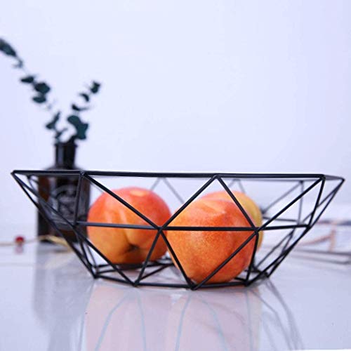 Corbeille de fruits Fruit Basket Creative Multifonctionnel Fer Forgé Géométrique Fruit Basket Accueil Table basse Décoration Plateau de fruits Assiette de fruits (Color : C, Size : Small)