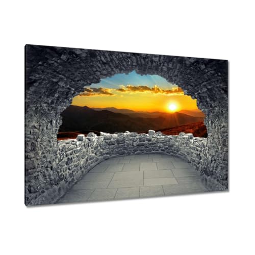 Décoration murale toile imprimée coucher de soleil paysage géant 120x80