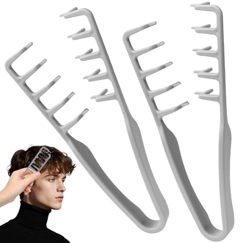2 Stück Textur Kamm, Haarkamm Männer Frauen,Lockenkamm, Styling Kamm mit