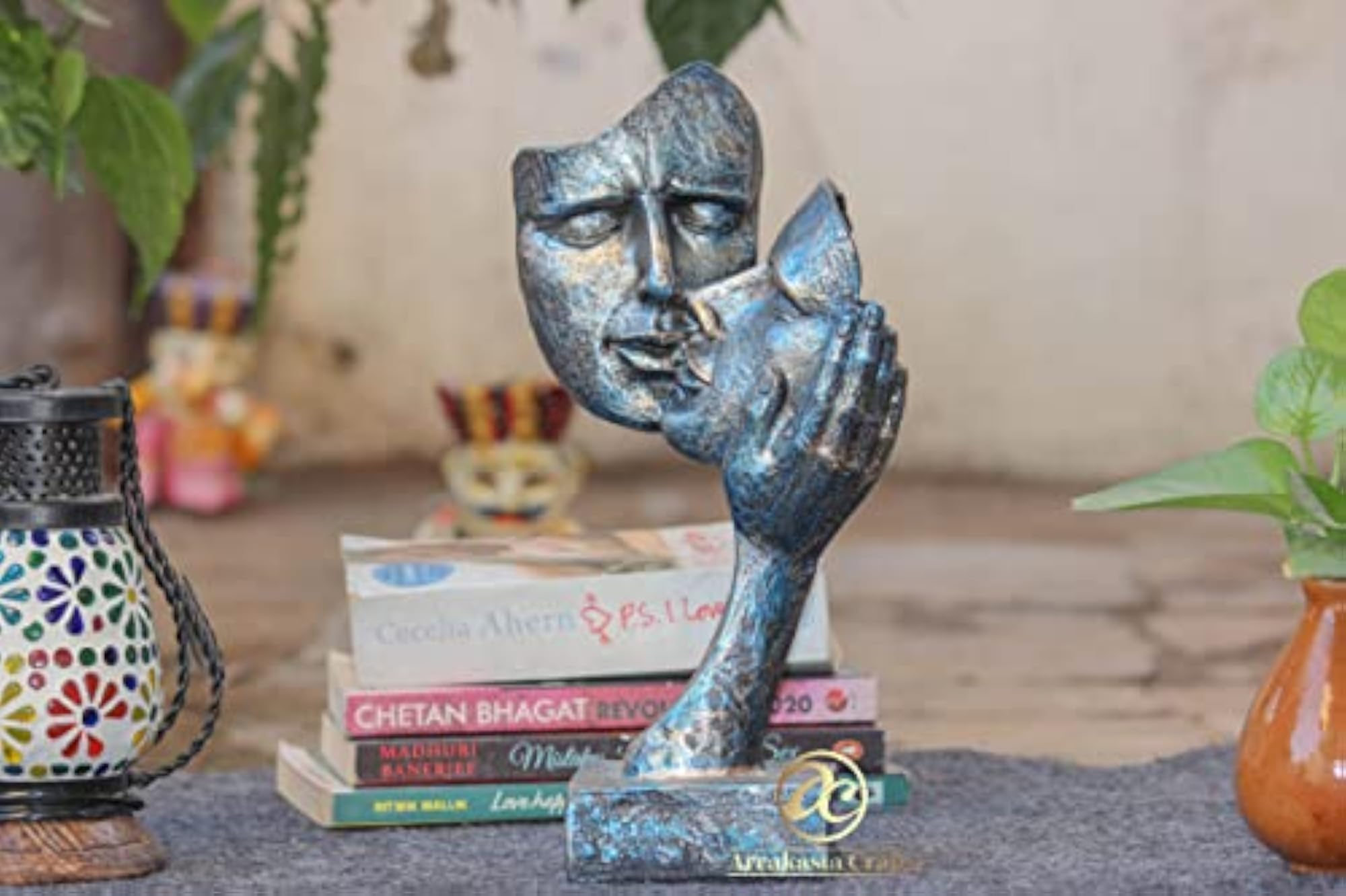 Resin Love Romantic Human Couple Face Sculpture