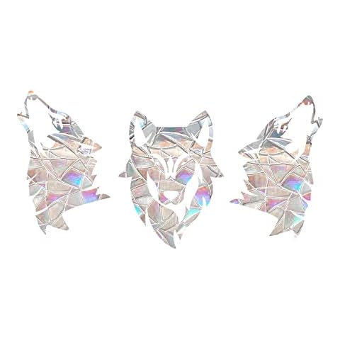 EACILLES Wolf Static Window Clings Anti Collision Window Decals for Bird Strikes, Glass Awareness Decals for Windows, Stop Birds Flying into Windows, Set of 12 Cover
