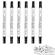 WUSJCOF 6 PCS Dual-Tip Permanent Fabric Markers, Machine Washable, for Personalizing Shirts, Bags, Textiles (Black)