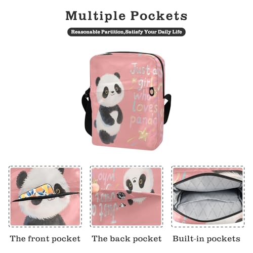 Just A Girl Who Loves Panda messenger bag for women mens shoulder bag cross body purses for women Adjustable Strap for outdoor sports outdoor sports2