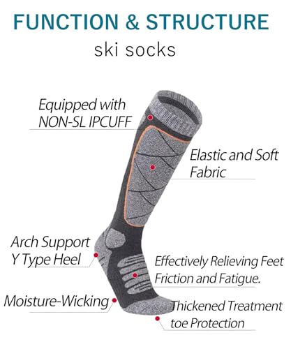 1 Pairs Men/Women Long ski socks thermal Cotton Winter sports socks for Skiing Snowboarding Hunting Outdoor3