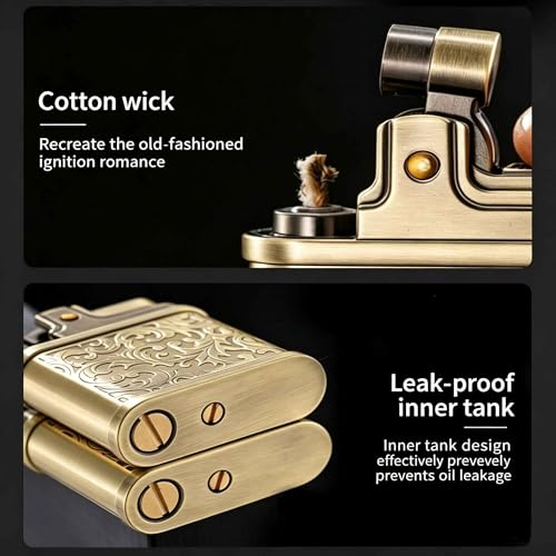 Encendedor metálico vintage recargable con diseño clásico miniatura 4