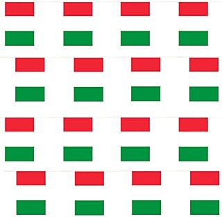 Italian Flag Bunting - 10m 33ft - 20 Flag - Polyester all Weather Italy Bunting Decoration for Indoor Outdoor Sporting Events, Street Parties, Festivals and Celebrations