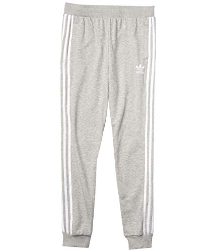 Image of adidas Originals Unisex-Child 3-Stripes Trefoil Pants, Medium Grey Heather/White, XS