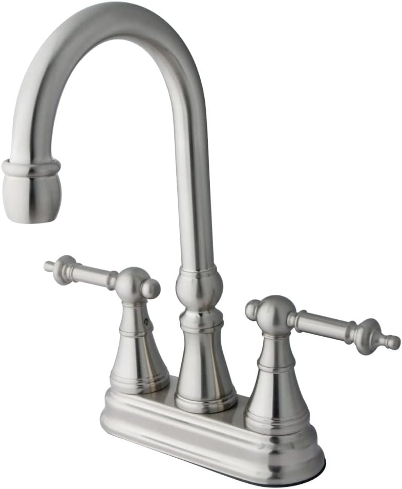Kingston Brass KS2491TL Templeton Two-Handle 2-Hole Deck Mount Bar Faucet in Polished Chrome