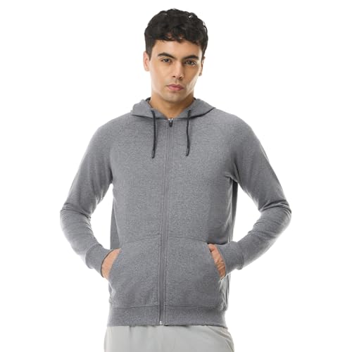 Boldfit Sweatshirt for Man Zipper Hoodies Jackets for Men Stylish Latest Hoodies Man Winter Wear Pullover Casual Sweat Shirt Travel Office Outdoor Cotton Blend with Pockets Full Zipper - Black