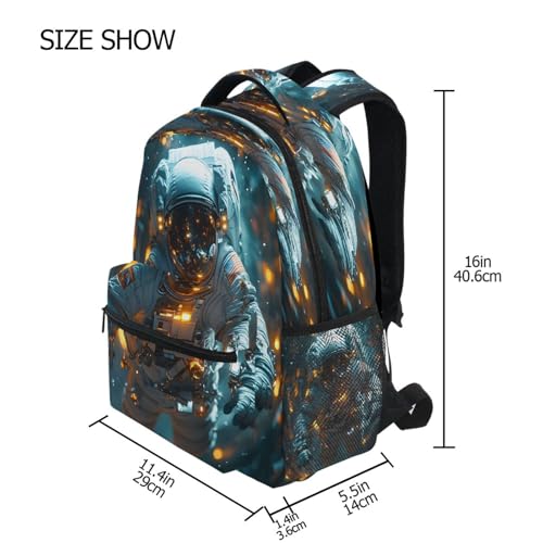 Hipster Astronaut Space Backpack for School Boys Girls Adults Kids Bookbag Laptop Bag 18L4