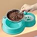 IEUDNS Dog Cat Feeder Water Dispenser Stainless Steel Pet Feeding Station,Large Capacity,Drinker Dish,Pet Water and Food Bowl Set, Blue