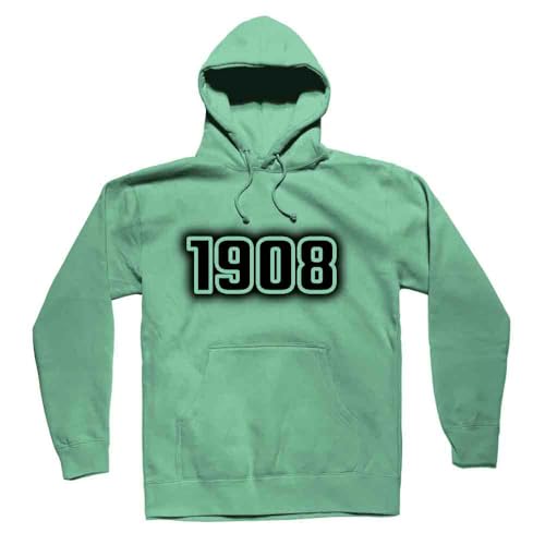 Hoodie 1908 Year Unisex Mint Green, sweat à capuche vert menthe mode vintage urbaine