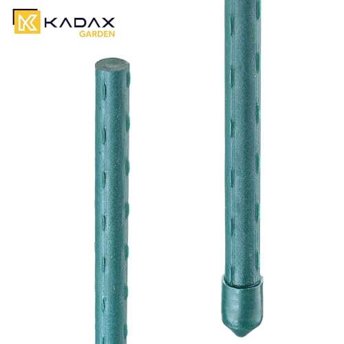 KADAX Zestaw 15 szt. Tyczki do roślin 150 cm x 11 mm do podpierania pomidorów i pnączy w ogrodzie, stal powlekana odporna na korozję, stabilna konstrukcja